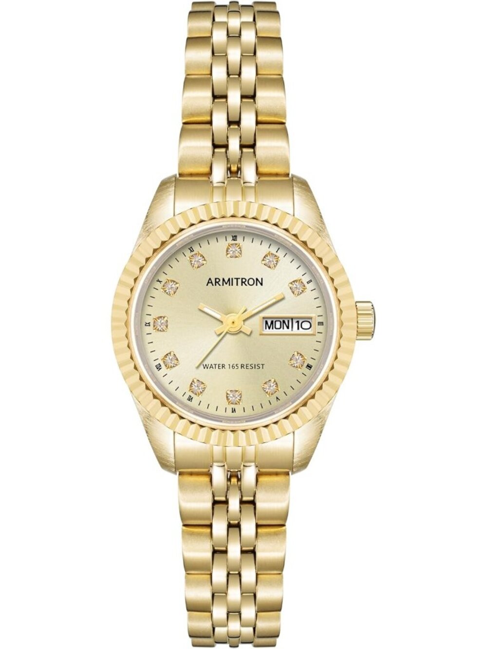 Armitron Women's Gold Diamond Genuine Crystal Accented Bracelet Luxury Watch